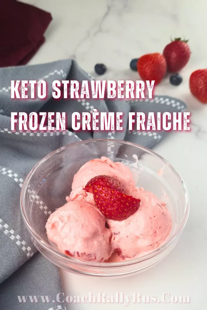 Keto Strawberry Frozen Yogurt With Crème Fraiche