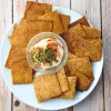 Keto Cheese Crackers With Sour Cream Chive Dip