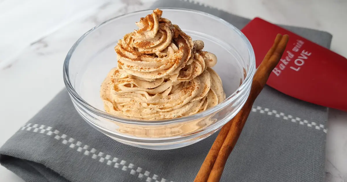 A bowl of Keto Pumpkin Spice Mousse