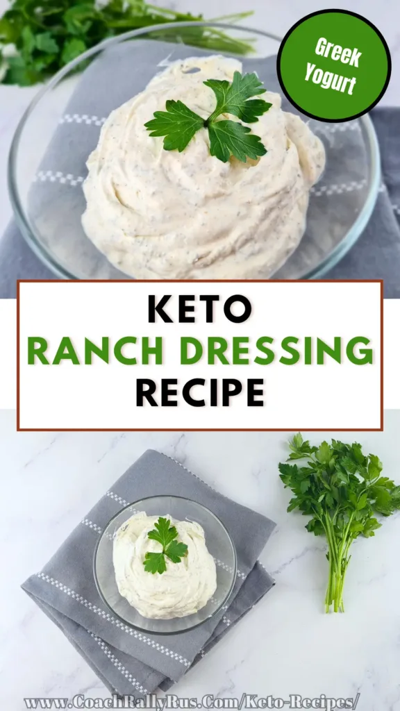 Keto Ranch Dressing Recipe With Greek Yogurt in a bowl on a table