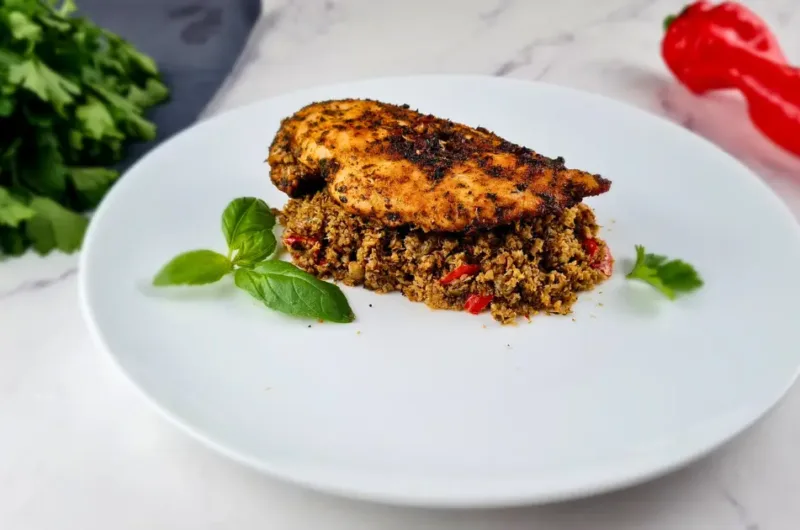 Easy One Skillet Keto Mediterranean Chicken Dinner Recipe