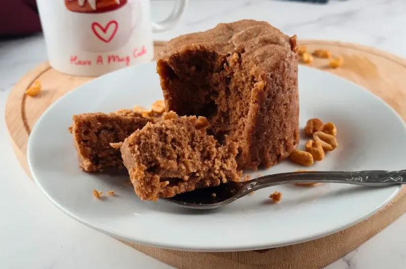 3 Ingredient Flourless Keto Peanut Butter Mug Cake Recipe