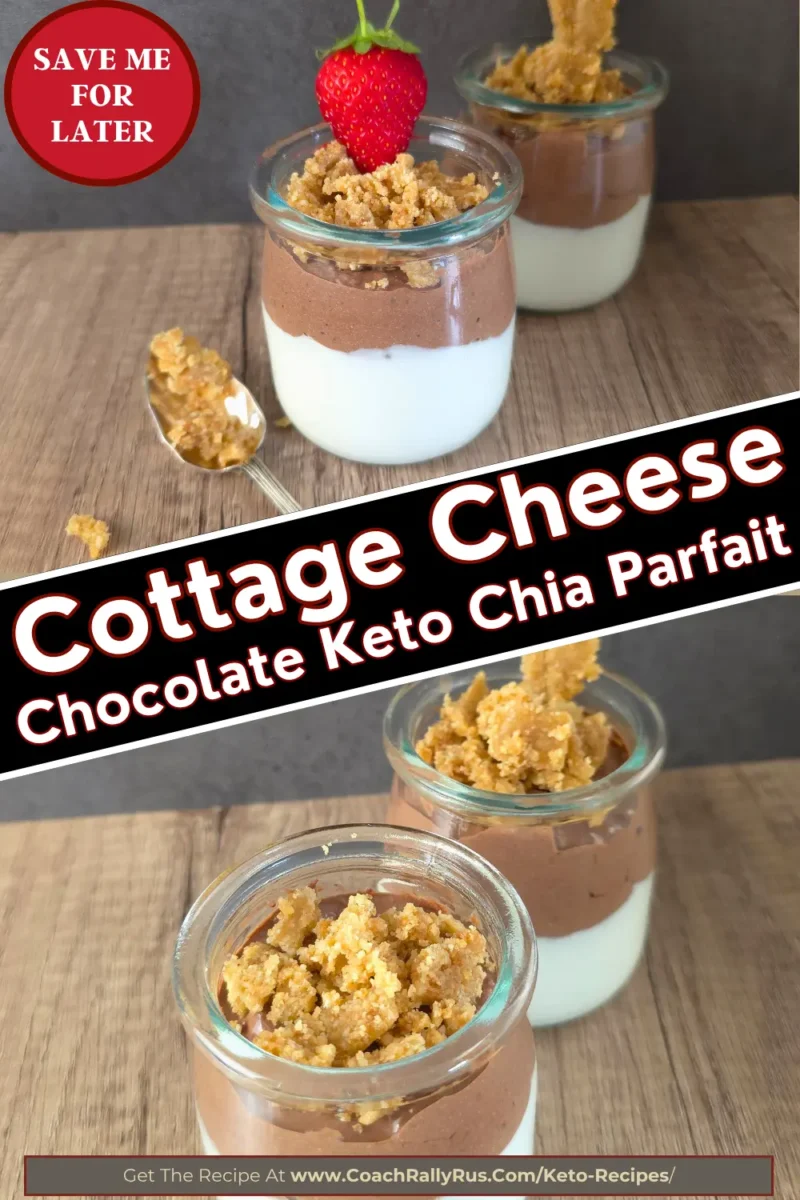 cottage cheese chocolate chia parfait for keto dessert