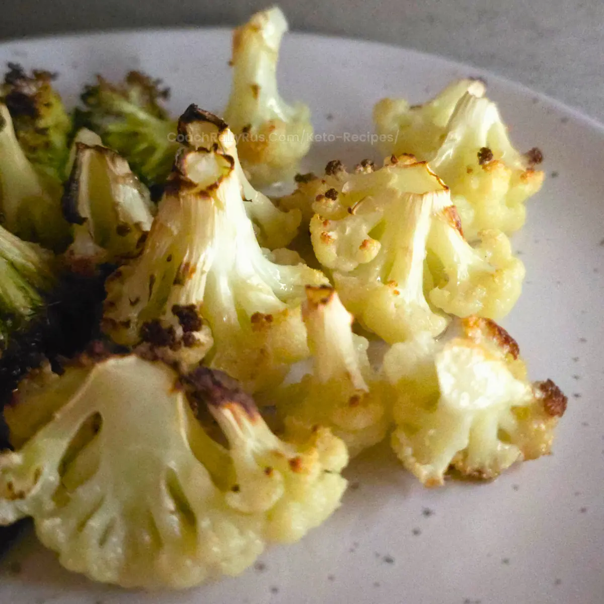 Close-Up Roasted Cauliflower On Plate