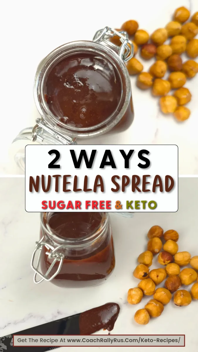2 ways to make keto Nutella – sugar free hazelnut chocolate spread in a jar