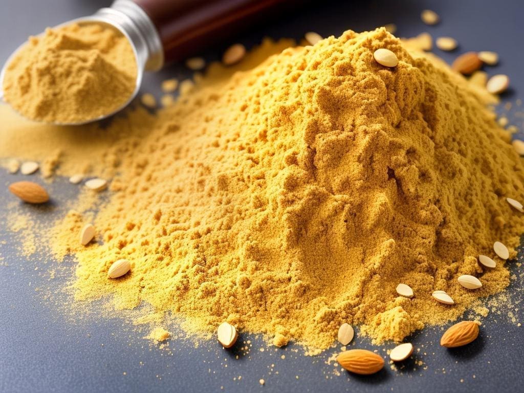A pile of almond flour, suitable for a keto diet