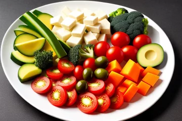 A plate of vegetables and healthy fats, representing the keto diet tips.